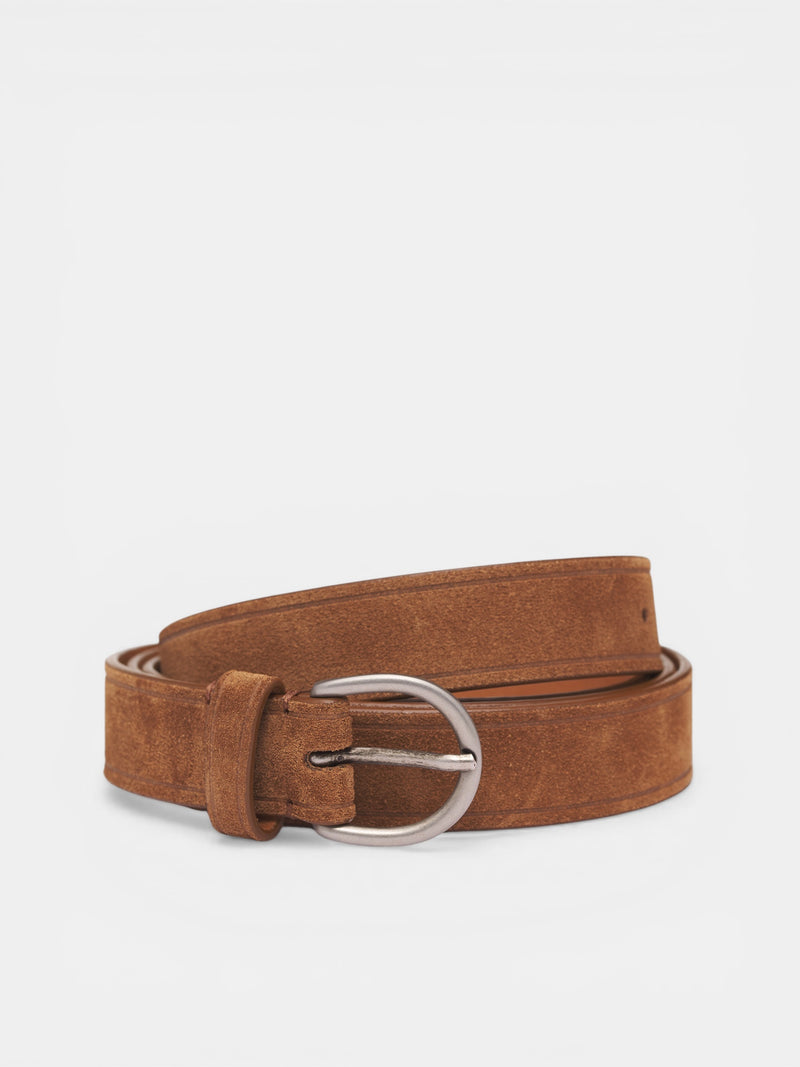 Konji Brown Reverse Leather Belt (B0014194-LT194-SAND-FADED-BLAC)