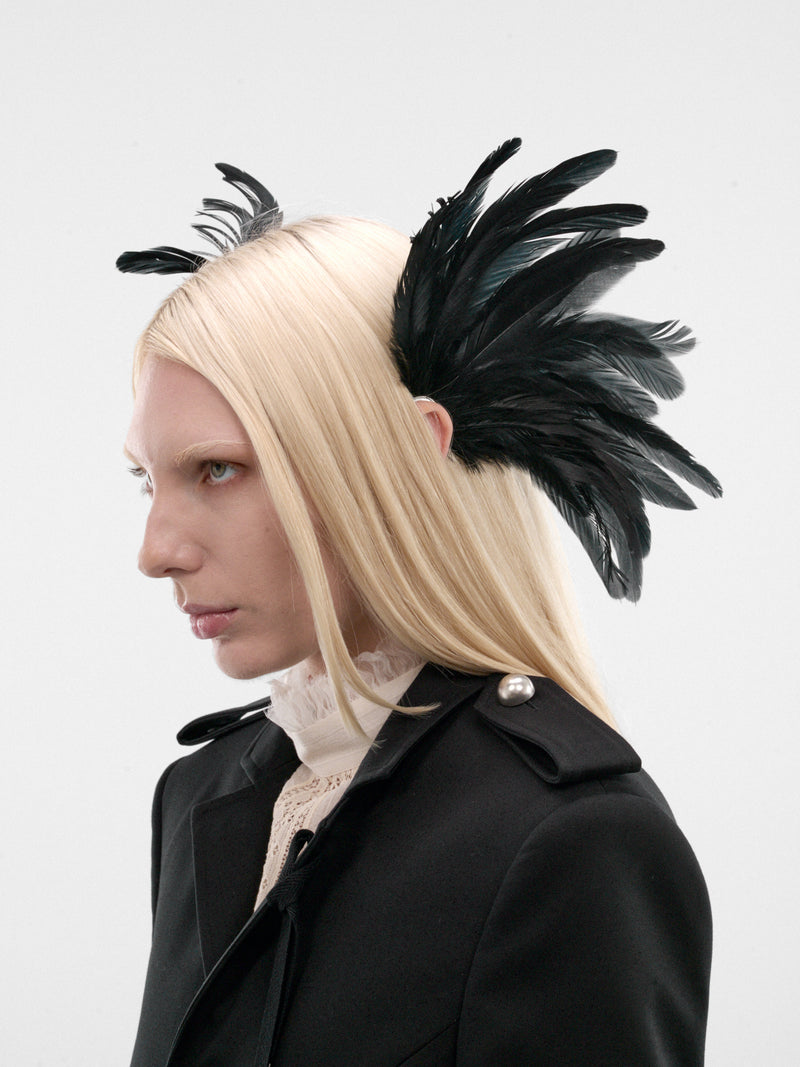 Black Feather Tona Ear Cuffs (B0014197-OT018-ANTIQUE-SILVER)