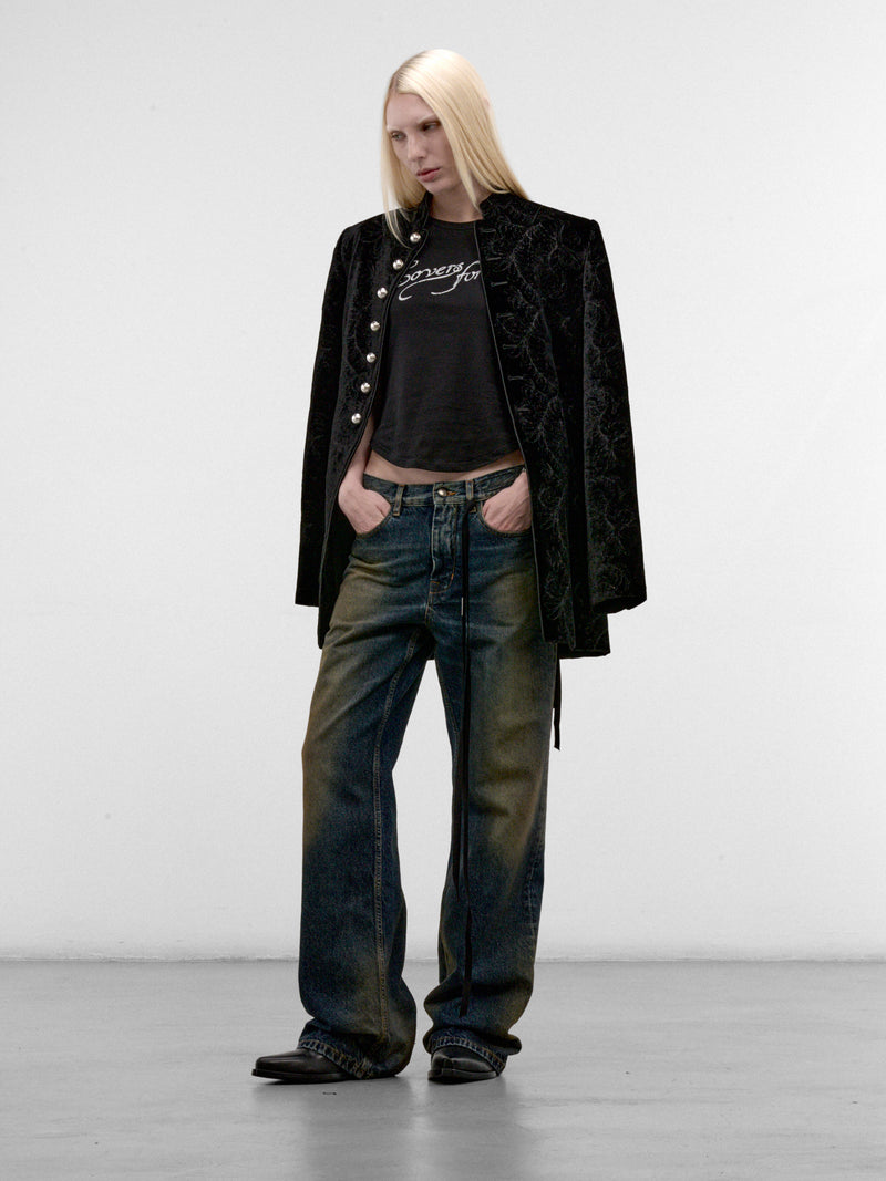 Black Micro "Lovers Forever" Tee (B0014240-FA206-BLACK)