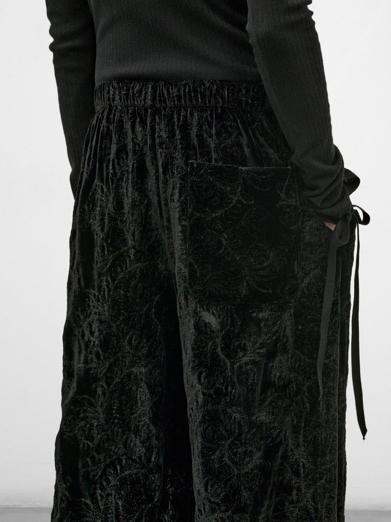 Black Velvet Gerry Lounge Pants (B0014261-FA753-BLACK)