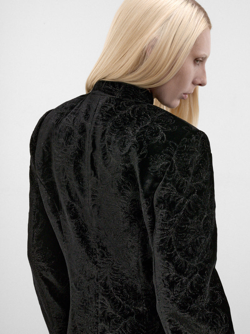Yana Silk Paisley Marsina Jacket (B0014267-FA753-BLACK)