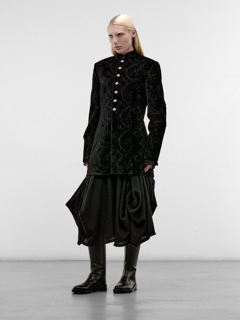 Yana Silk Paisley Marsina Jacket (B0014267-FA753-BLACK)