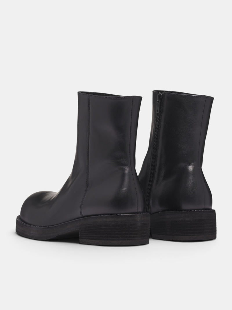 Black Leather Helfred Ankle Boots (B0014388-LT141-BLACK)