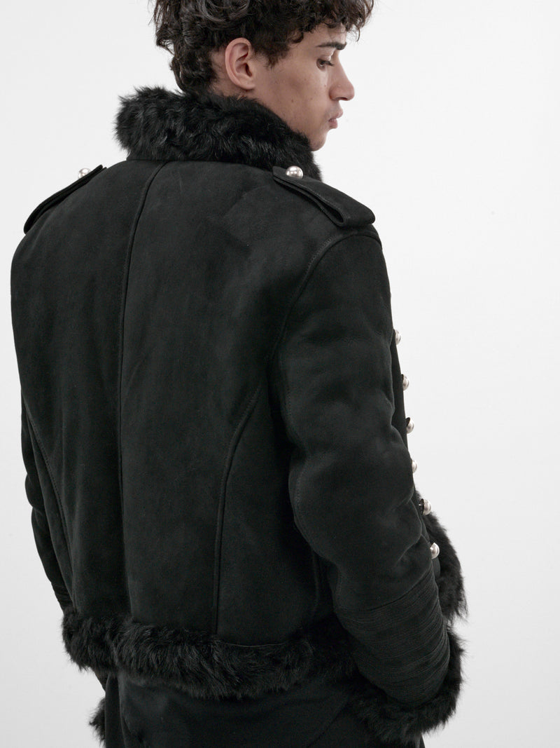 Maldus Black Shearling Marsina Jacket (B0014447-FR009-BLACK)