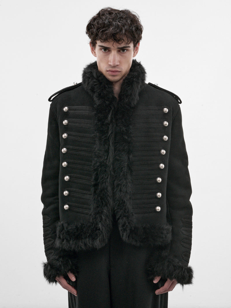 Maldus Black Shearling Marsina Jacket (B0014447-FR009-BLACK)