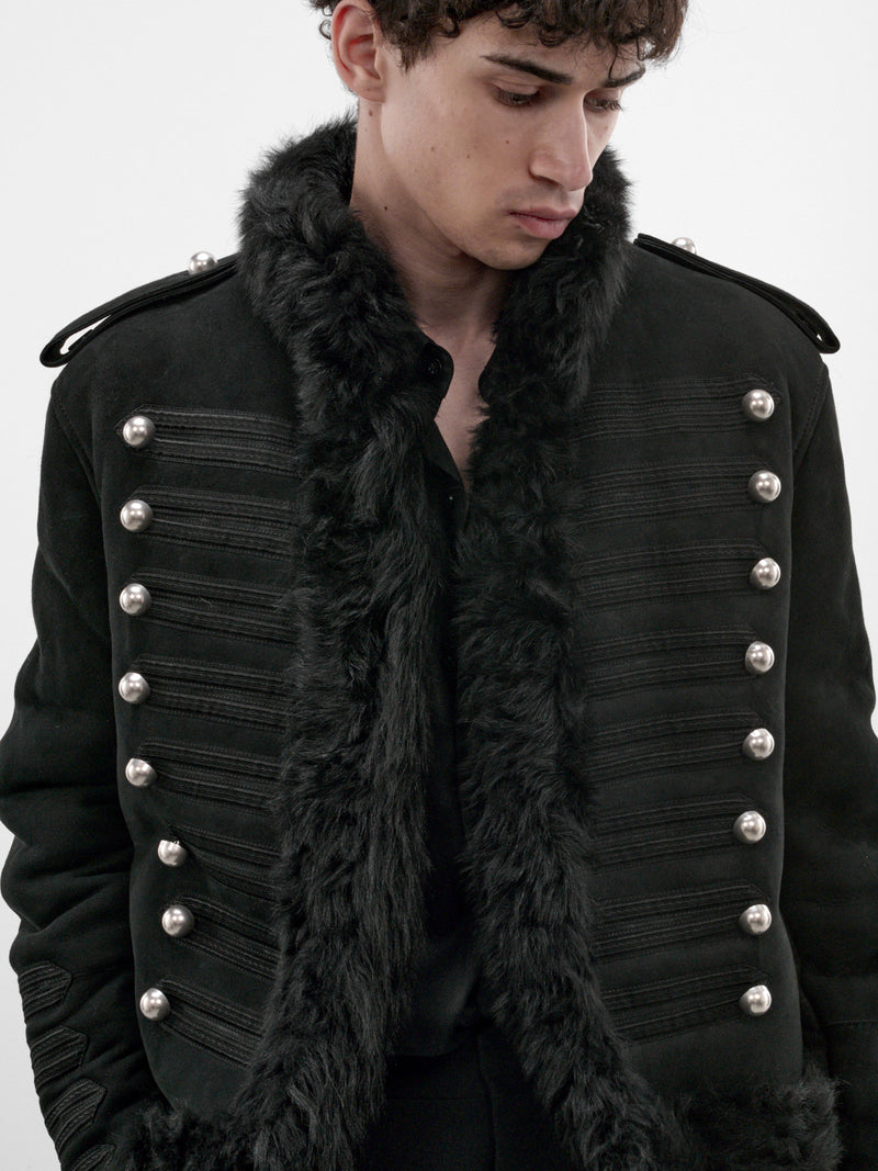 Maldus Black Shearling Marsina Jacket (B0014447-FR009-BLACK)