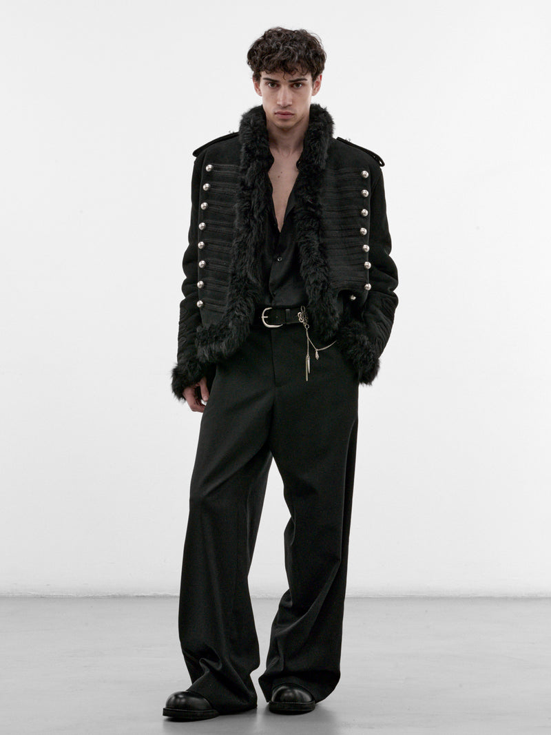 Maldus Black Shearling Marsina Jacket (B0014447-FR009-BLACK)