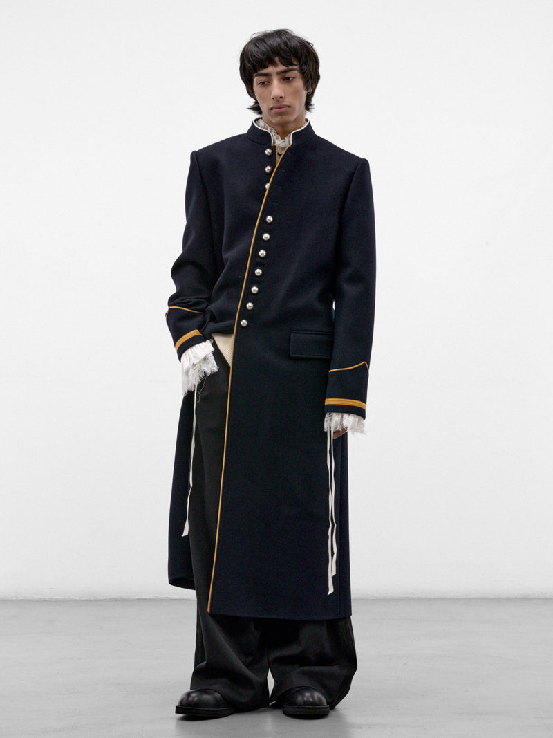 Arit Wool Fitted Marsina Coat (B0014450-FA797-NAVY)