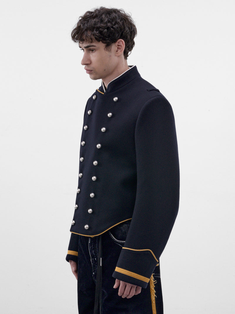 Noa Navy Cropped Marsina Jacket (B0014456-FA797-NAVY)