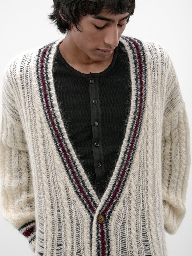 Ulver Mohair-Wool Knit Cardigan (B0014467-KN096-WARM-WHITE)