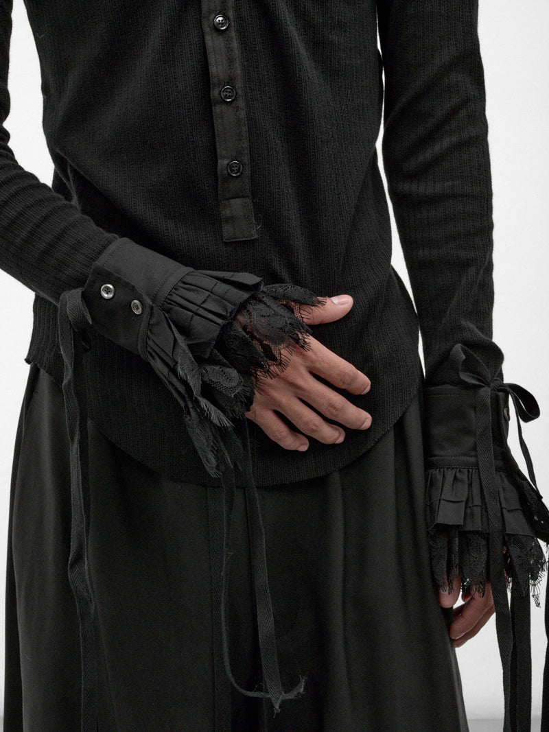 Vestar Black Lace Ruffled Cuffs (B0014479-FA026-BLACK)