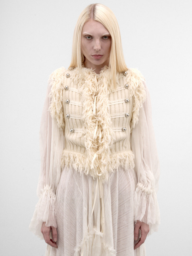 Odda White Wool Marsina Top (B0014533-KN093-WARM-WHITE)