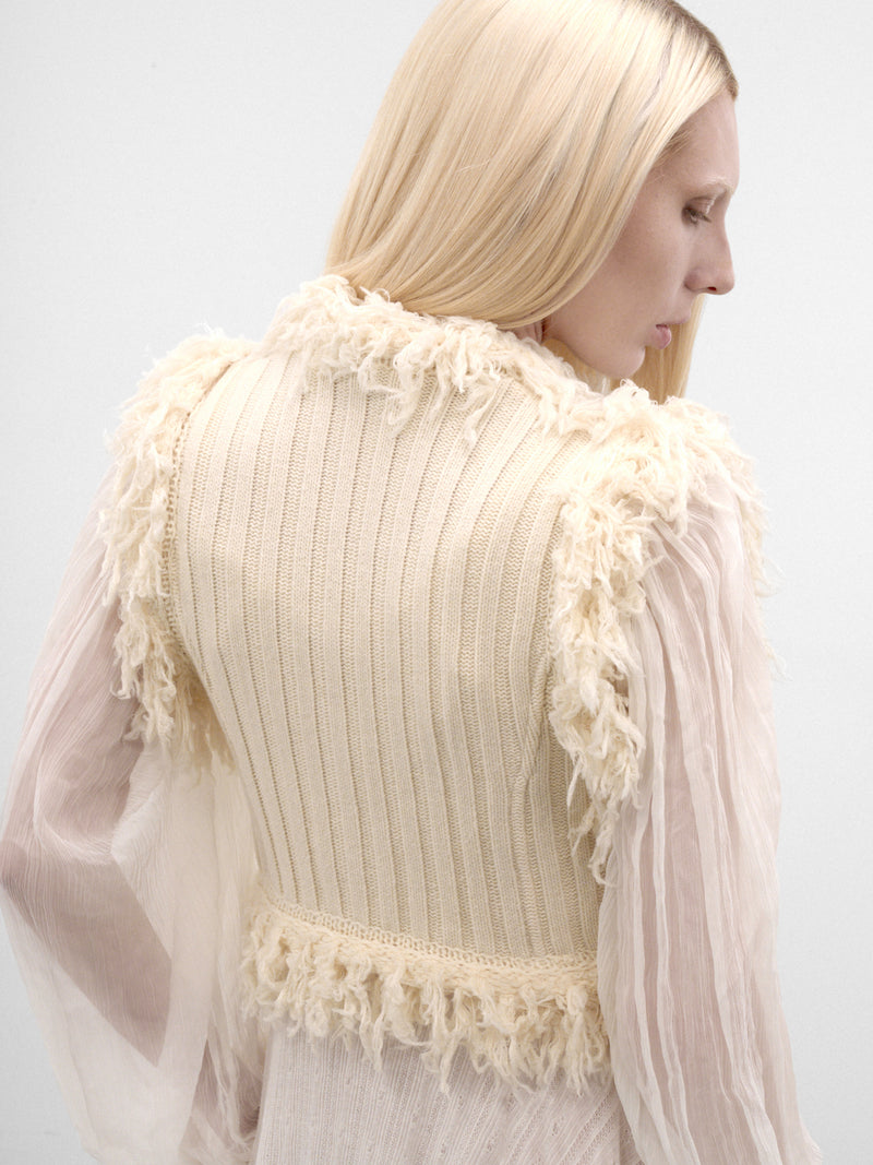 Odda White Wool Marsina Top (B0014533-KN093-WARM-WHITE)