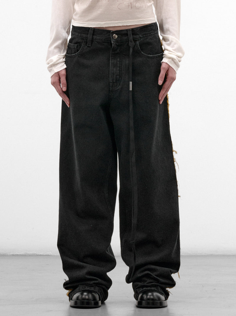 Annela Denim Wide Jeans (B0014555-FA788-FADED-BLACK)