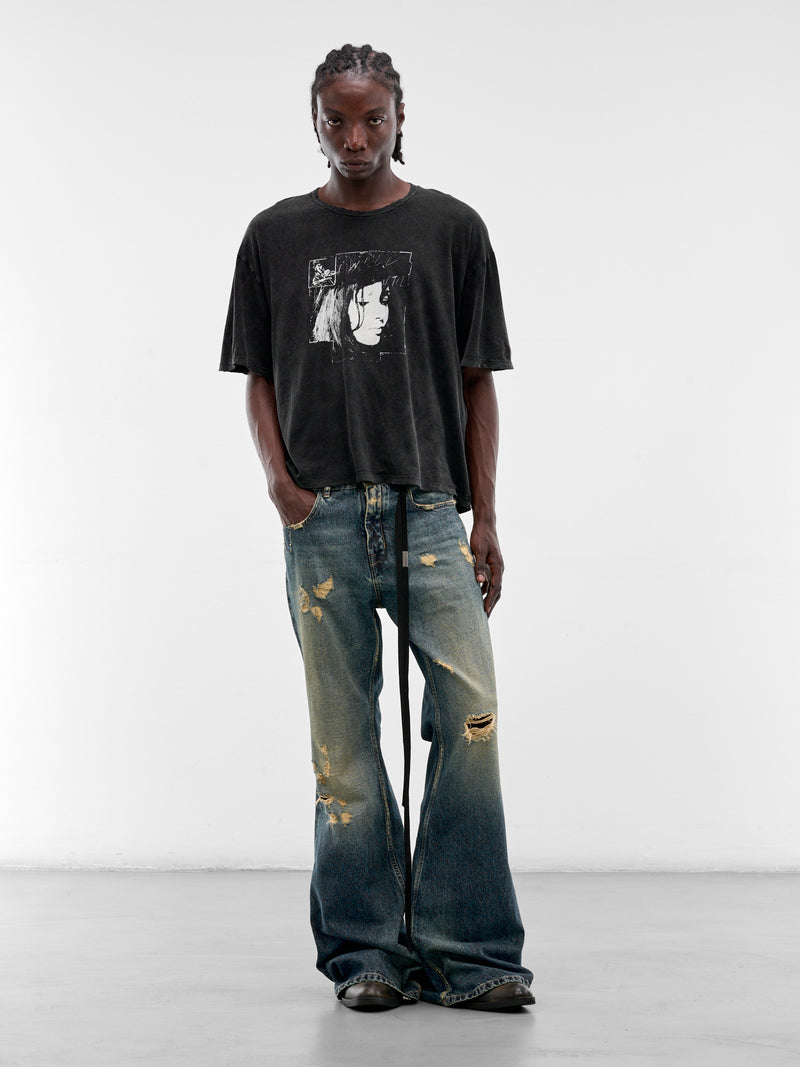 Exclusive Black Lu "Aimee" Graphic Tee (B0014715-FA790-FADED-BLACK)