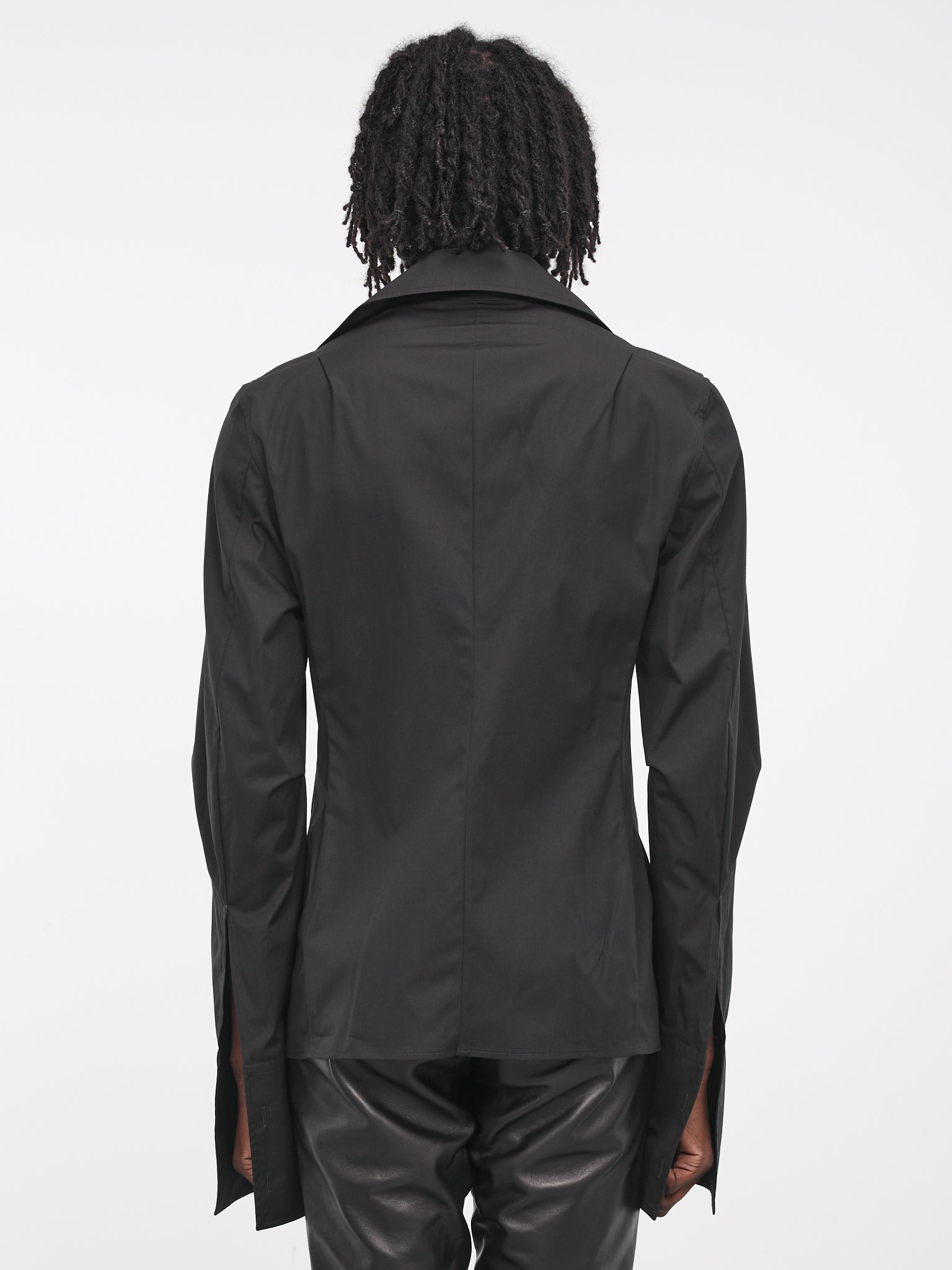 Lambrecht Open Front Fitted Shirt (B0011616-FA354-099-BLACK)