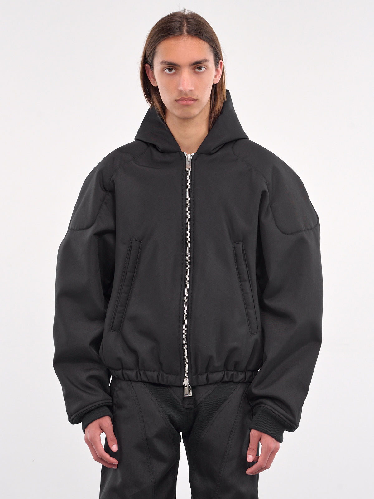 Moto Zip-Up Hoodie (B1MS257166-001-BLACK)