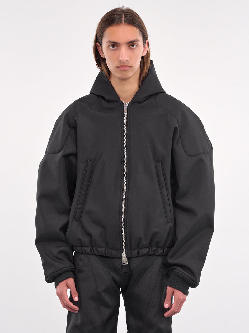 Moto Zip-Up Hoodie (B1MS257166-001-BLACK)