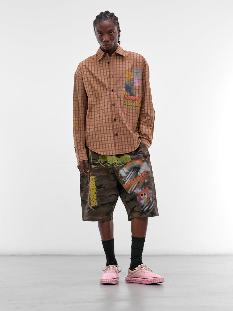 Camo Graffiti Drop Crotch Shorts (B26SSUSH0101-CAMO)