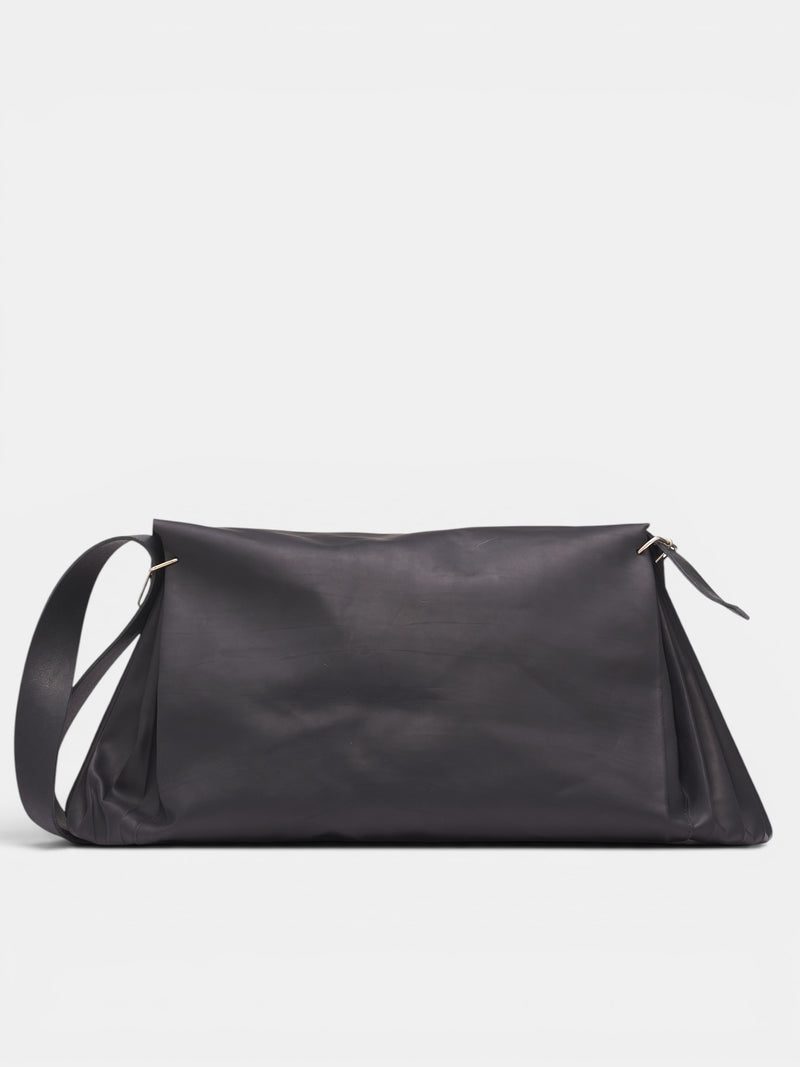 Black Leather Expandable Accordion Bag (B7261-VA-1-0-BLACK)