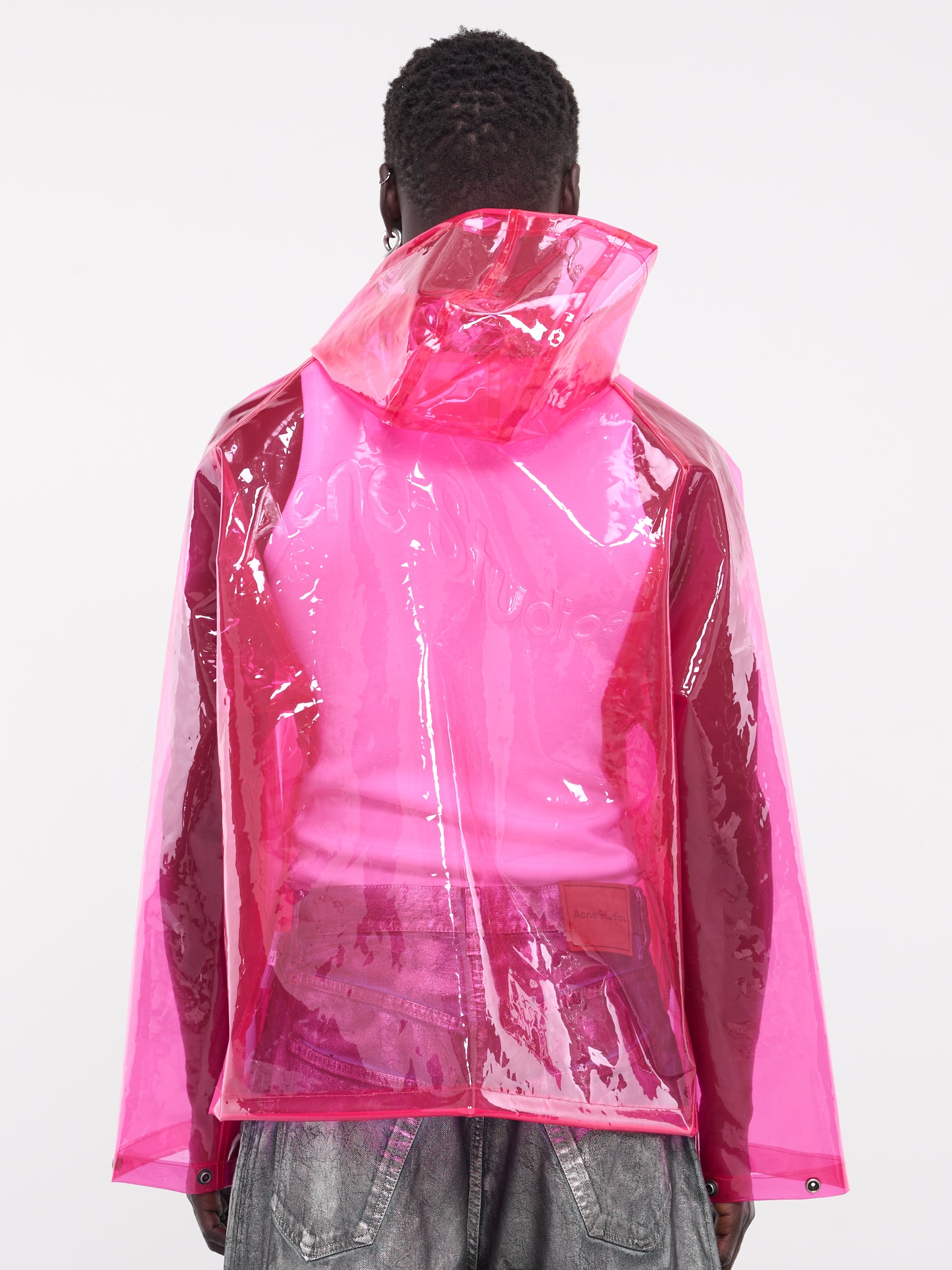 Transparent Hooded Jacket (B90746-BERRY-PINK)
