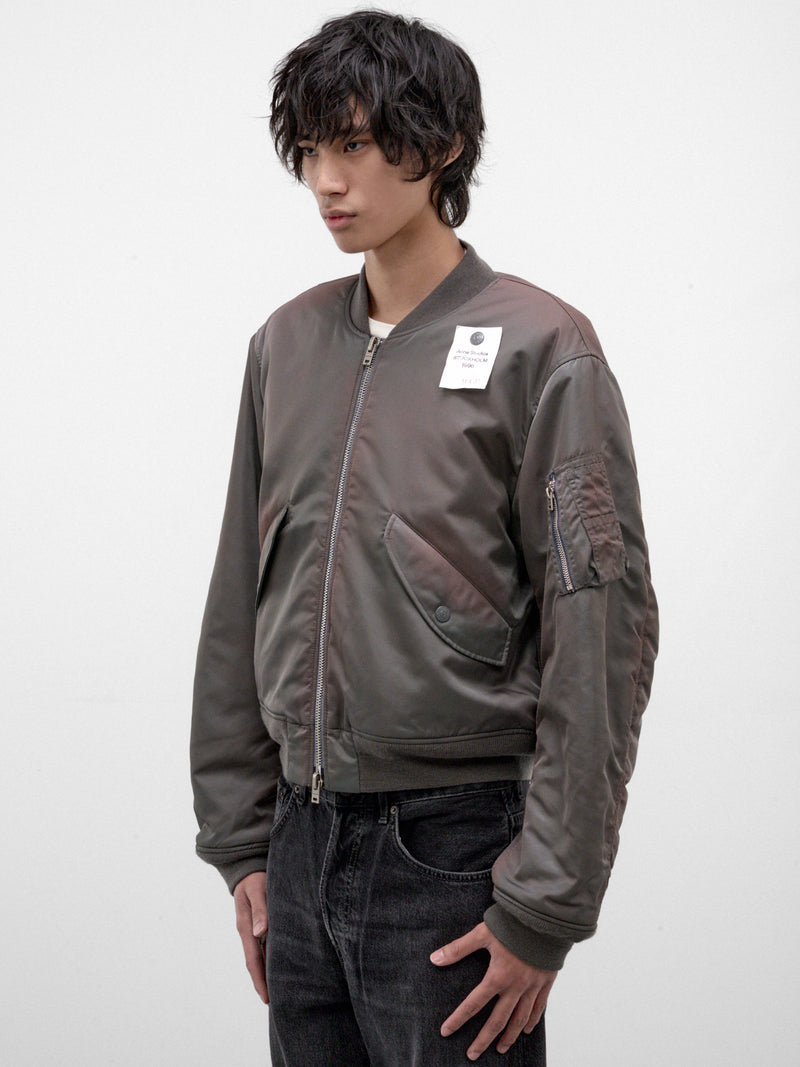 Gray Nylon Bomber Jacket (B90881-AA7050-STONE-GREY)