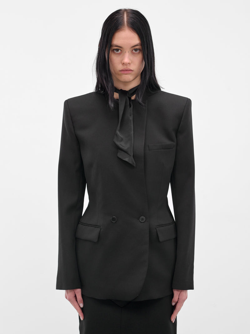 Black Braveheart Tailored Wool Blazer (BA4FJ01-BLACK)