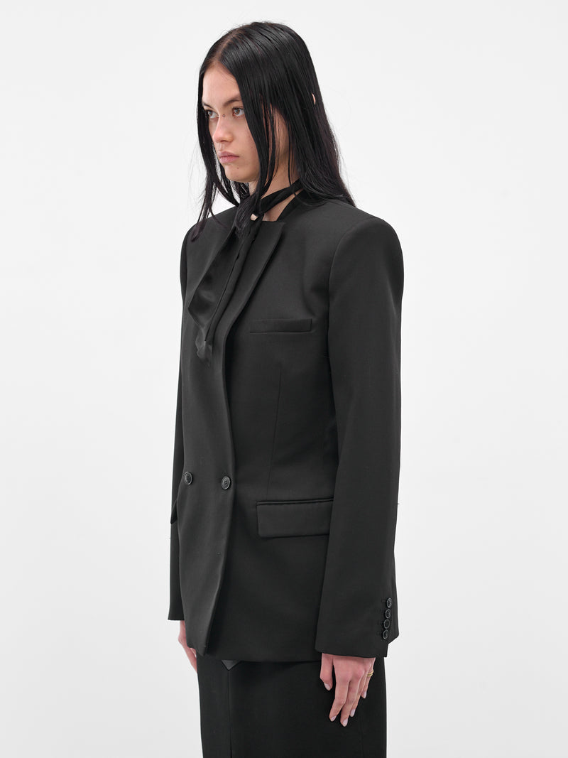 Black Braveheart Tailored Wool Blazer (BA4FJ01-BLACK)