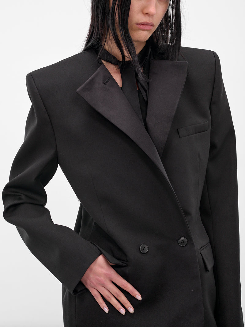 Black Braveheart Tailored Wool Blazer (BA4FJ01-BLACK)