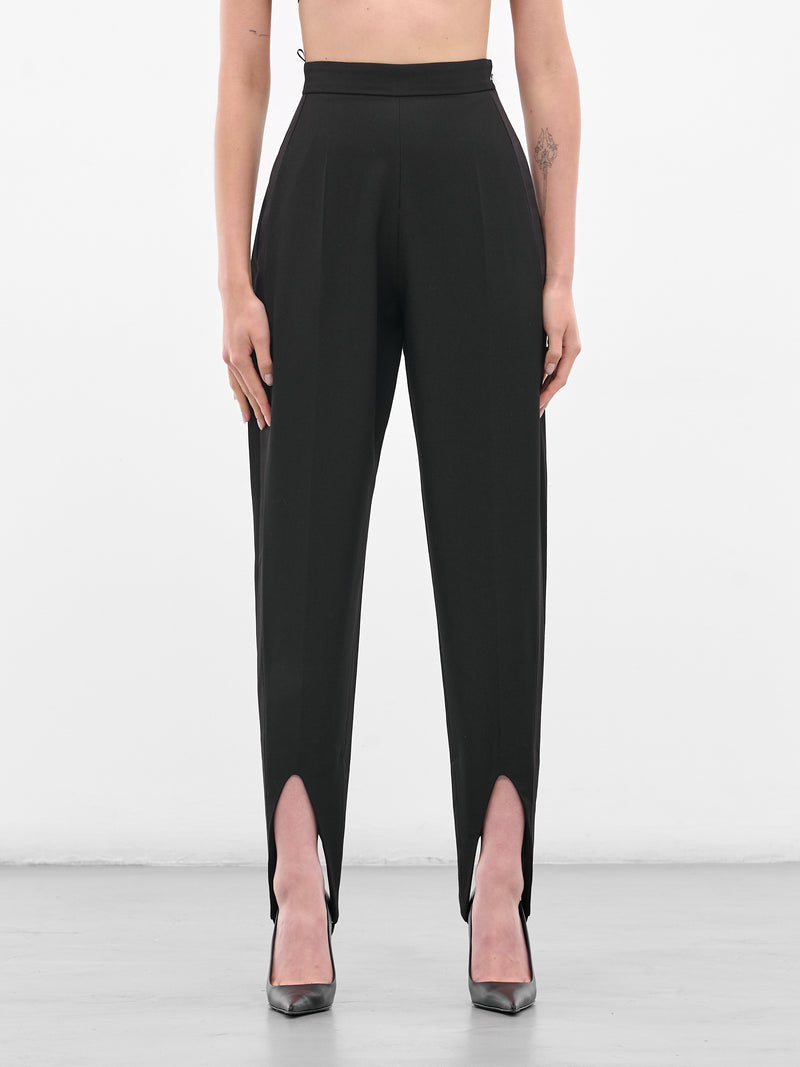 Black Tuxedo Fuseau Wool Trousers (BA4FP12-BLACK)