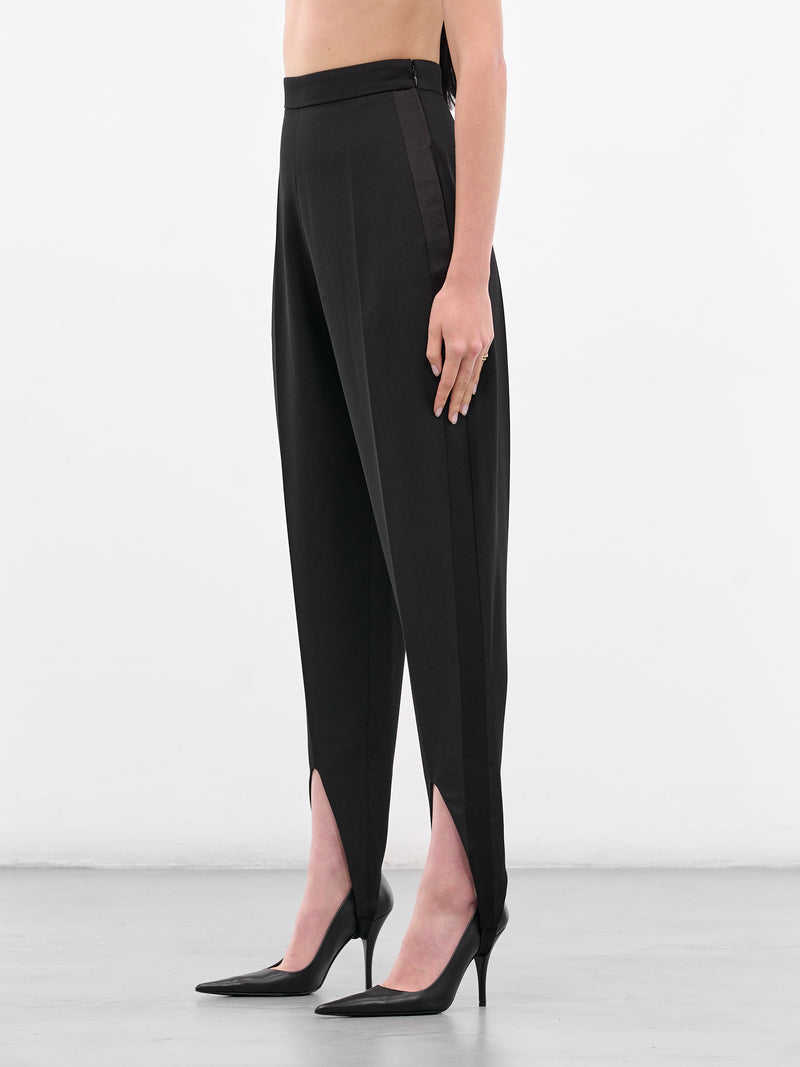 Black Tuxedo Fuseau Wool Trousers (BA4FP12-BLACK)