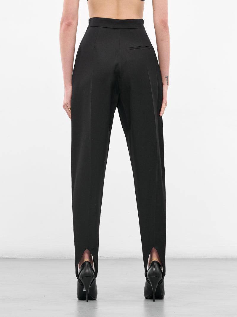 Black Tuxedo Fuseau Wool Trousers (BA4FP12-BLACK)