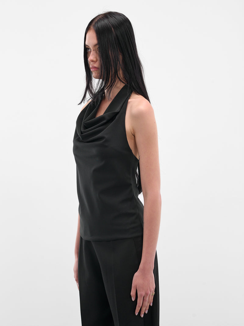 Black Tasselled Cowneck Wool Top (BA4FT06-BLACK)