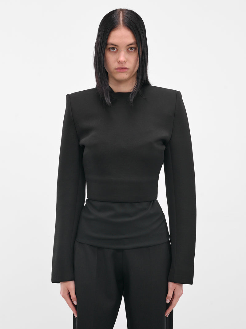 Black Cropped Executive Top (BA4FT07-BLACK)