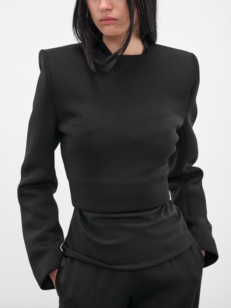 Black Cropped Executive Top (BA4FT07-BLACK)