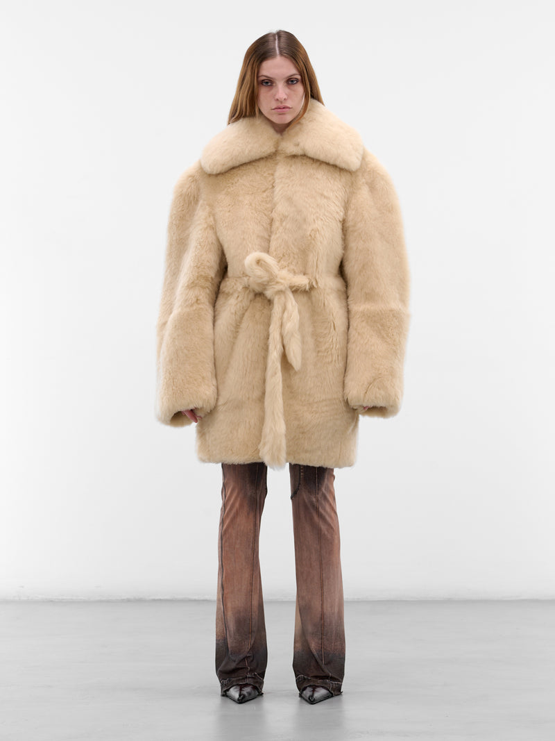 Blonde Baby Oversized Shearling Coat (BABYC0BLO-BLONDE)