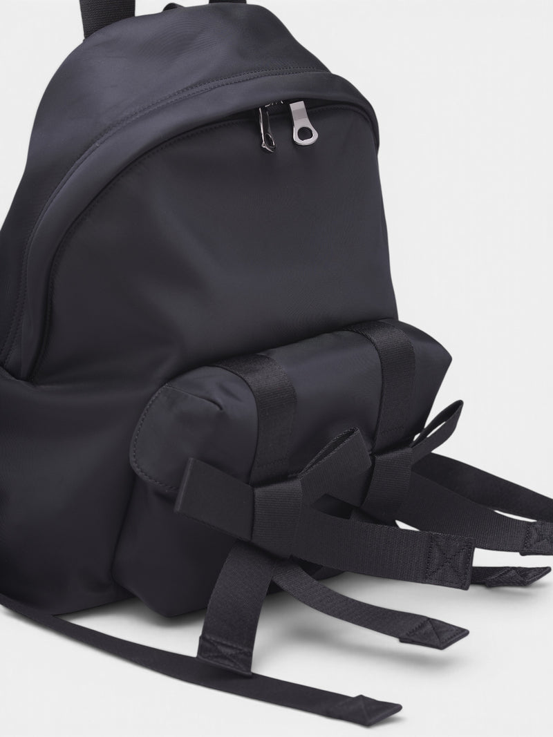 Black Bow & Pearl Backpack (BAG179TB-M-0761-BLACK-PEARL)