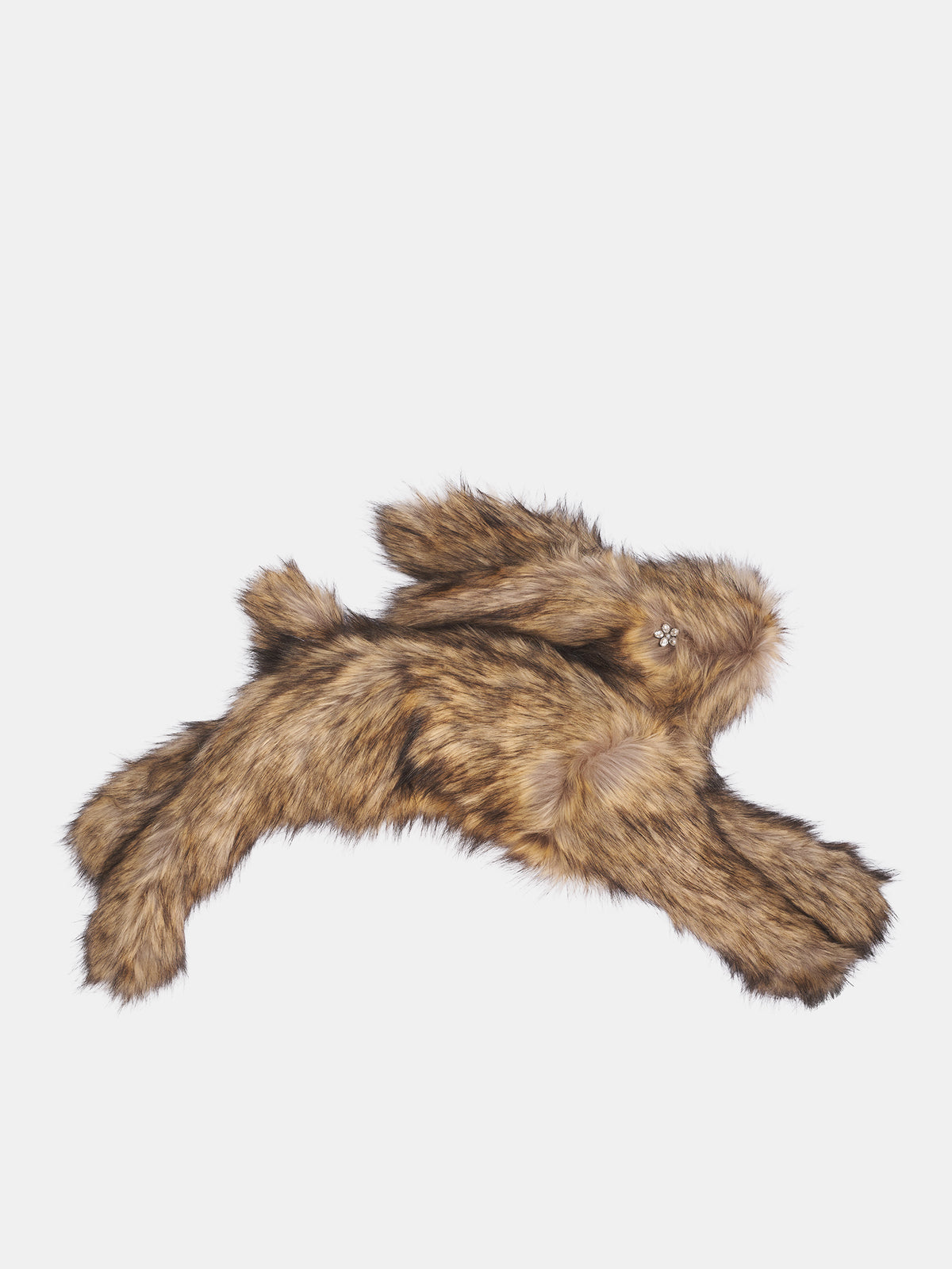 Faux Fur Hare Crossbody Bag (BAG197B-0815-BROWN-CLEAR)