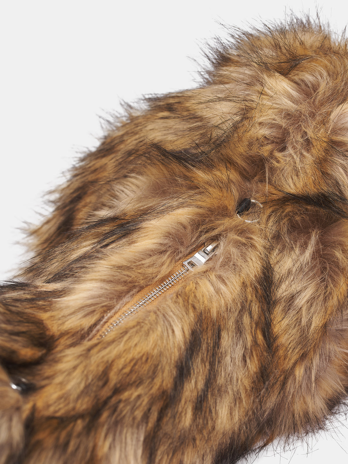 Faux Fur Hare Crossbody Bag (BAG197B-0815-BROWN-CLEAR)