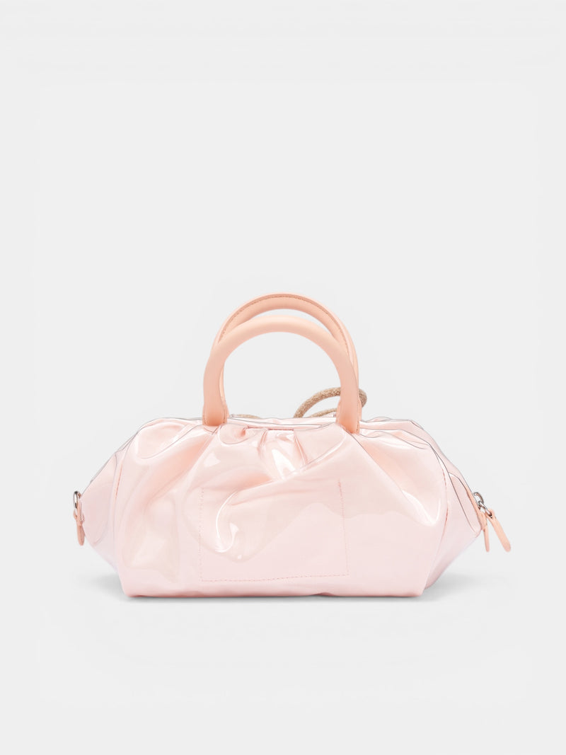 Mini Gathered Top Handle Bag (BAG211-0829-CLEAR-TAUPE)