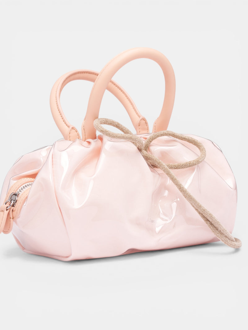 Mini Gathered Top Handle Bag (BAG211-0829-CLEAR-TAUPE)