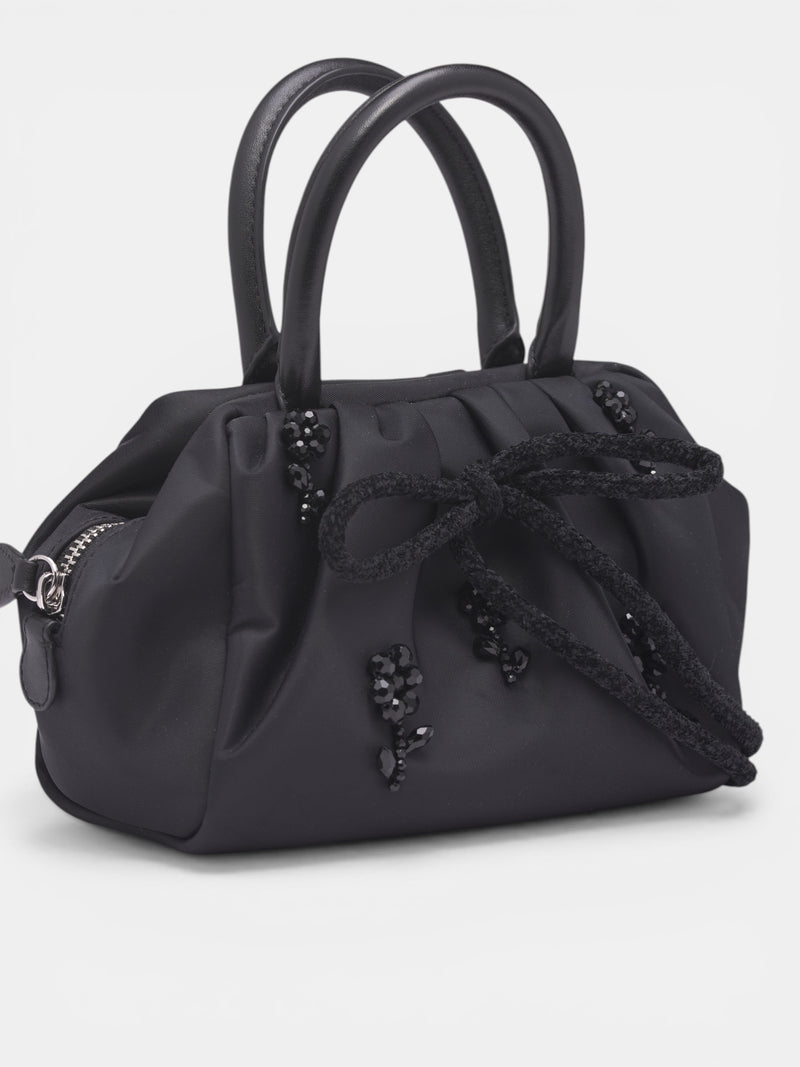 Embellished Mini Gathered Handle Bag (BAG211DB-0761-BLACK)
