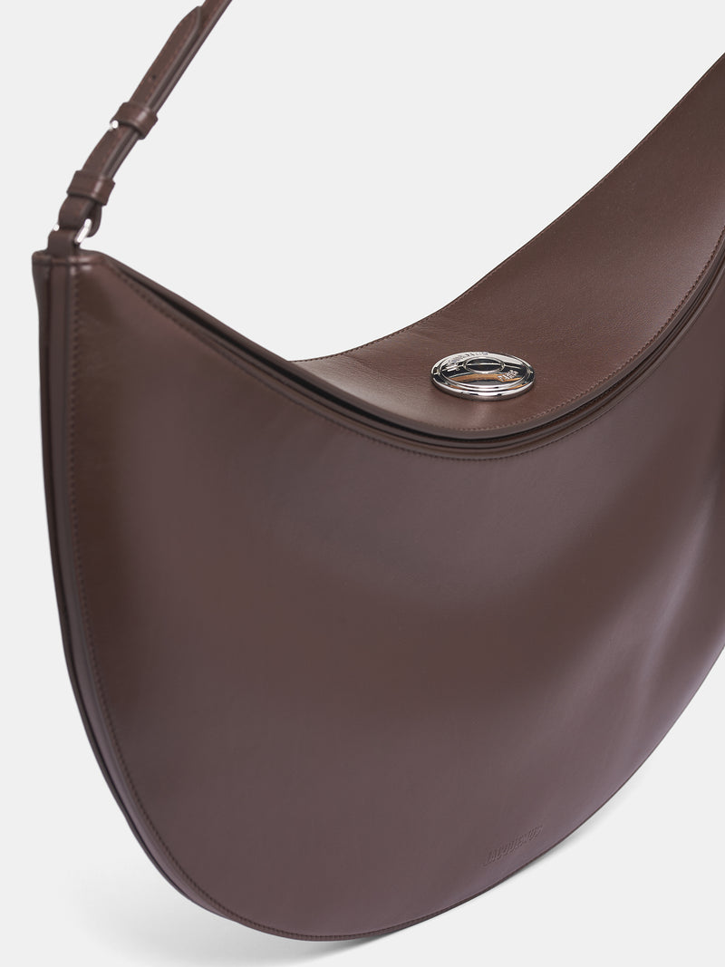 Brown Leather Ovalo Bag (BAW00437AC18A08-BROWN)