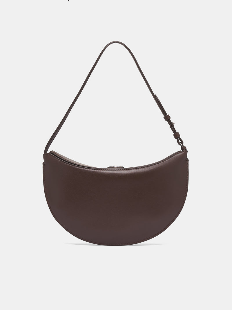 Brown Leather Small Ovalo Bag (BAW00444AC18A08-BROWN)