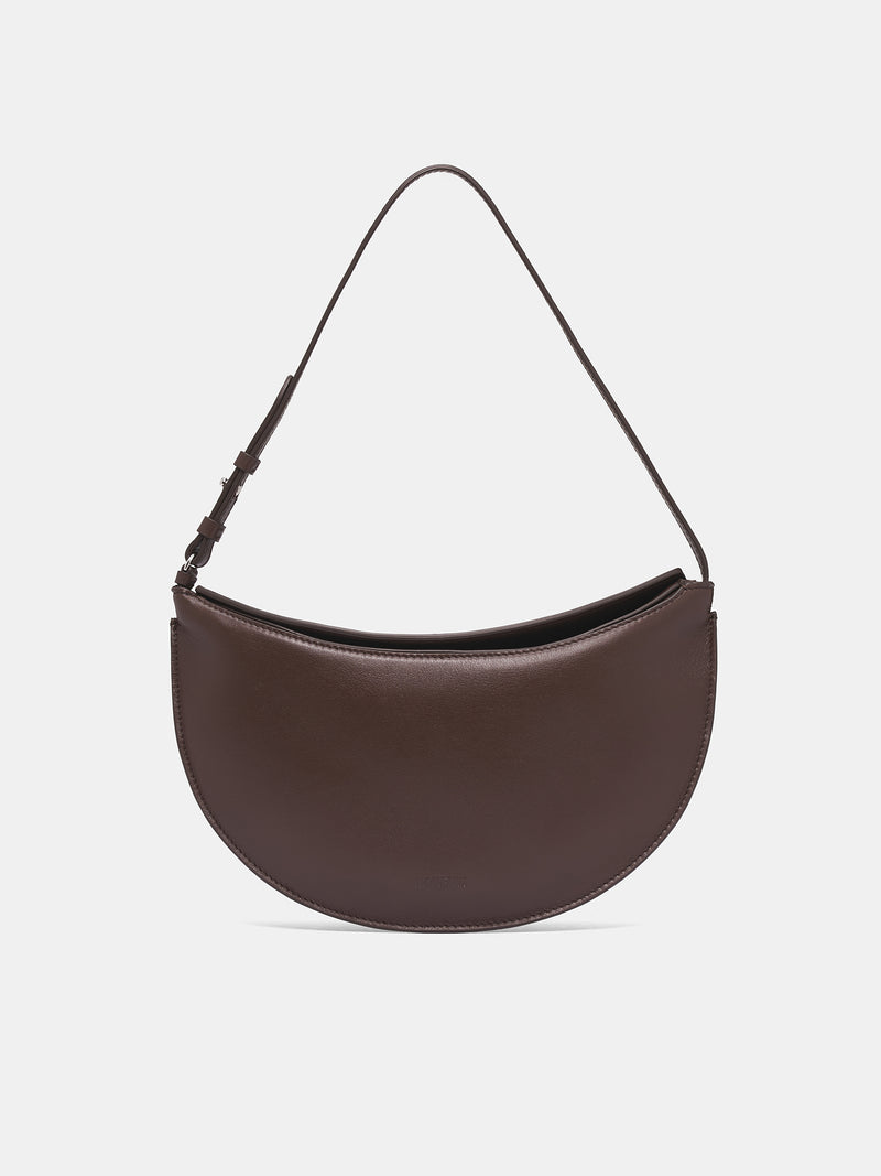 Brown Leather Small Ovalo Bag (BAW00444AC18A08-BROWN)