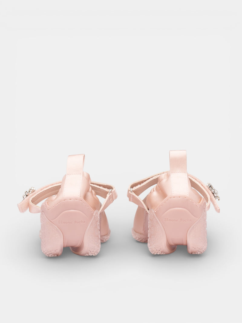 Nude Satin Ballet Runner Pumps (BBT1B-0755-BALLET-NUDE-PEARL-C)