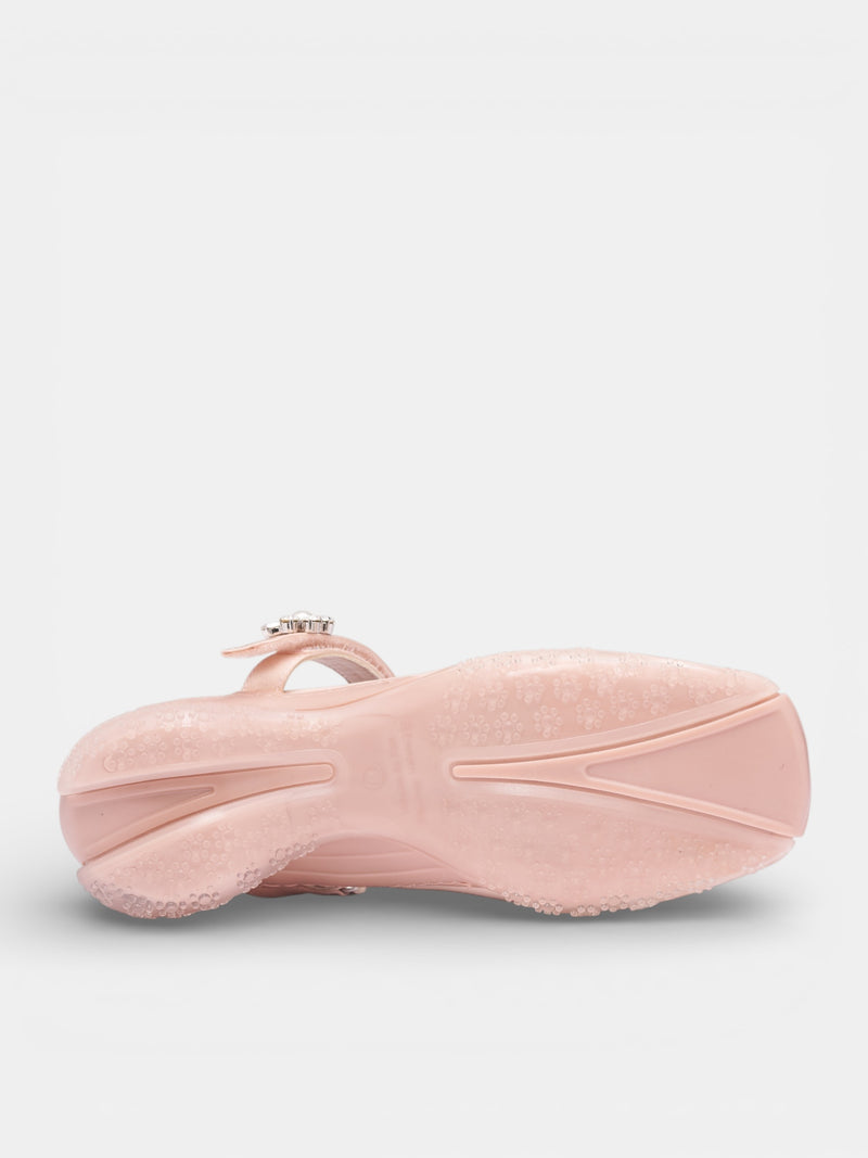 Nude Satin Ballet Runner Pumps (BBT1B-0755-BALLET-NUDE-PEARL-C)