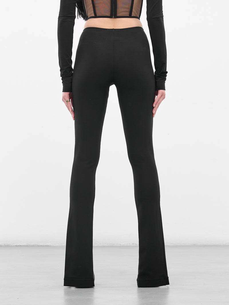 Black Front Split Flared Trousers (ND-TRS079-1000-100-BLACK)