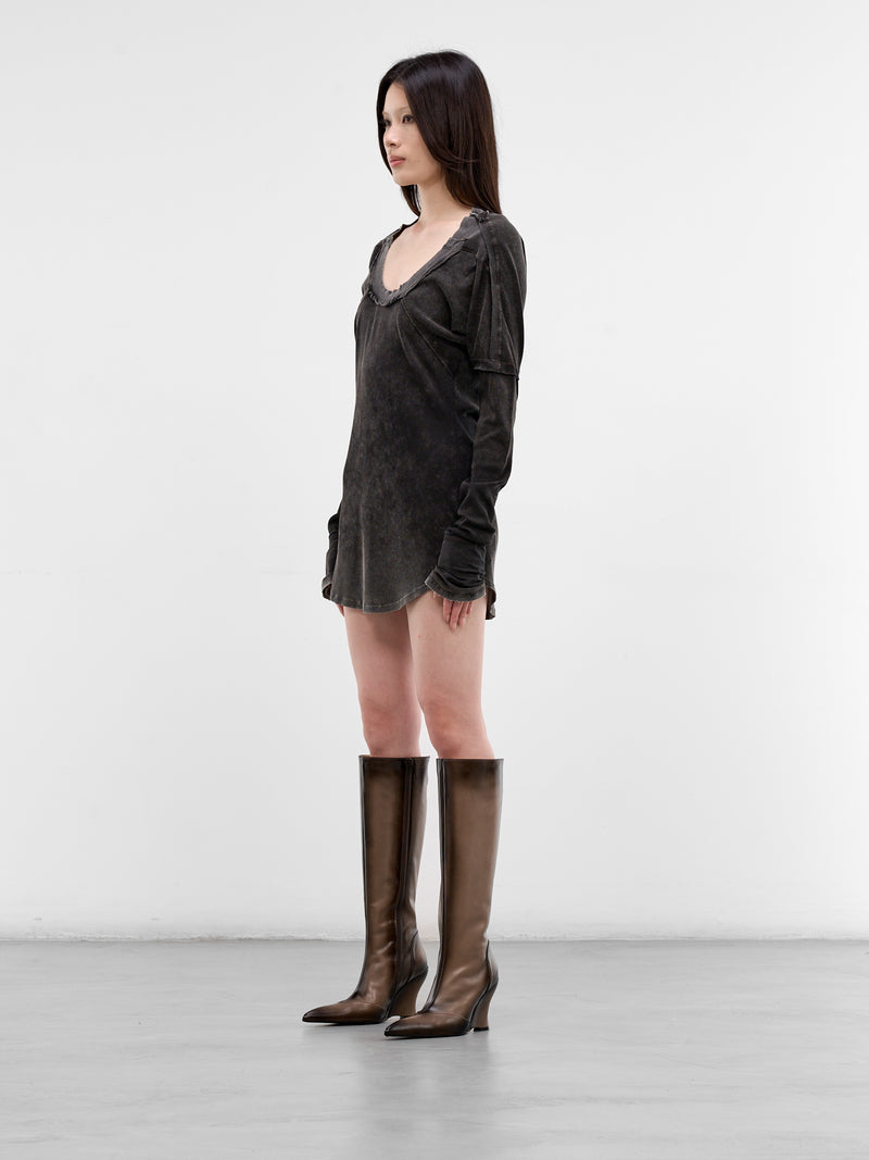 Black Bellona Washed Deconstructed Top (BELTU0WBL-WASHED-BLACK)