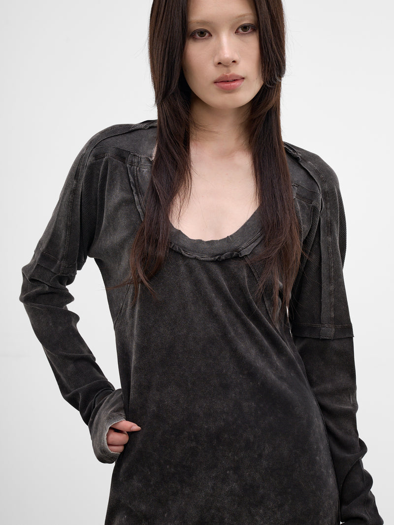 Black Bellona Washed Deconstructed Top (BELTU0WBL-WASHED-BLACK)